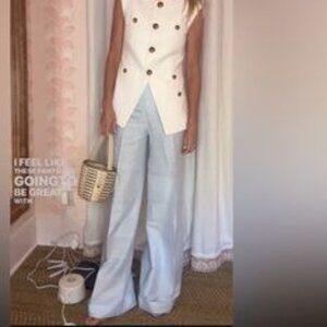 Julia Amory Julia Pant in Gracie Blue Small US 2 4 6 NWT